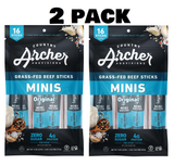 2 Pack Country Archer Original Beef Mini Sticks 0.5oz 16 Count Bag each 32 total sticks