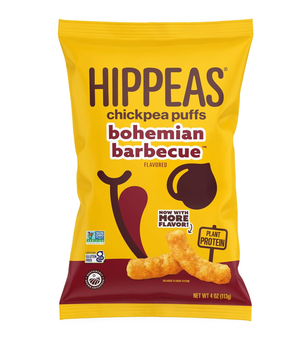 Hippeas Chickpea Puffs, Vegan Barbacue, 4 Ounce (Pack of 2), 4g Protein, 3g Fiber, Vegan, Gluten-Free, Crunchy, Plant Protein Snacks