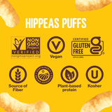 Hippeas Chickpea Puffs, Vegan Barbacue, 4 Ounce (Pack of 2), 4g Protein, 3g Fiber, Vegan, Gluten-Free, Crunchy, Plant Protein Snacks