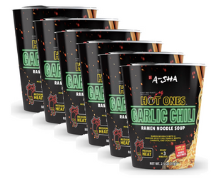 (6 pack) Hot Ones x A-Sha Garlic Chili Ramen Noodle Soup