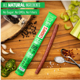 24 Pack Chomps Grass Fed Beef Jerky Sticks, Jalapeno Beef, High Protein, Gluten Free, Sugar Free, Whole 30 Approved, 24ct 1.15oz