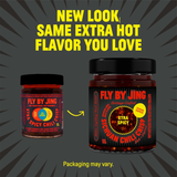 FLYBYJING Xtra Spicy Sichuan Chili Crisp: Premium Chili Oil w/Crunchy Garlic and Shallots - Spicy, Savory, Vegan, Sugar Free Hot Sauce - Good on Noodles, Proteins, Veggies & Everything, 6oz (Pack of 2)