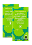2 Pack bettergoods Premium Swiss Dark Chocolate Bar, Key Lime Pie Filling 3.5oz, 2 Bars