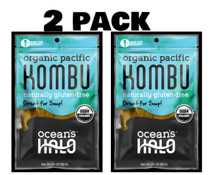 2 Pack Ocean's Halo Organic Pacific Kombu Seaweed, Great for Miso Soup, Shelf-Stable, 1.76 Ounces (Pack of 2)