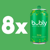 Bubly Lime Sparkling Water, 12 fl oz, 8 Pack Cans 2 Pack (16 cans)
