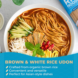 Lotus Foods Organic Brown Udon Rice Noodles - Gluten Free Udon Noodles, Organic Brown Rice Noodles, Vegan Asian Style Noodles, Whole Grain, Non GMO - 8 Oz (Pack of 8)
