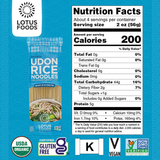 Lotus Foods Organic Brown Udon Rice Noodles - Gluten Free Udon Noodles, Organic Brown Rice Noodles, Vegan Asian Style Noodles, Whole Grain, Non GMO - 8 Oz (Pack of 8)