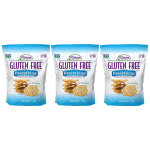 3 Pack Milton's Craft Bakers Gluten Free Everything Crackers - Baked Everything Crackers, Everything Bagel Inspired, Non-GMO Project Verified, Kosher, Certified Gluten Free Snack - 4.5 Oz, Pack of 3