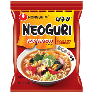 Nong Shim Ramen Noodles, Gourmet Instant Ramen, Premium Microwavable Noodle Soup, Neoguri Spicy Seafood, 4.2 Ounce (Pack of 4)