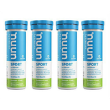 4 Pack Nuun Sport: Electrolyte Drink Tablets, Lemon Lime, 10 Count (Pack of 4)