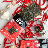(5 pack) Ocean's Halo, Organic Trayless Seaweed Snack, Red Hot Chili Crunch, Vegan, Shelf-Stable Nori, 0.14 oz