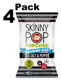 4 Pack SkinnyPop Gluten-Free Sea Salt & Black Pepper Popcorn, 6.7 oz Sharing-Size Bag-Pack of 4otal