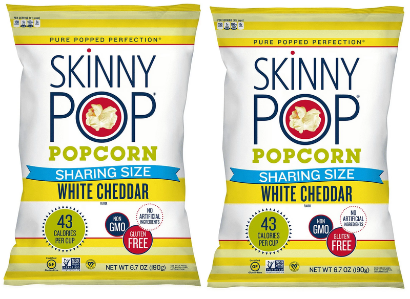 Pack of 2 SkinnyPop Gluten-Free White Cheddar Popcorn, 6.7 oz Sharing-Size Bag 2 PACK