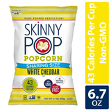 Pack of 2 SkinnyPop Gluten-Free White Cheddar Popcorn, 6.7 oz Sharing-Size Bag 2 PACK