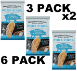 6 Pack Southern Recipe Pork Rinds Sea Salt & Cracked Black Pepper Fried Chicharrones, 4oz (pack of 6)