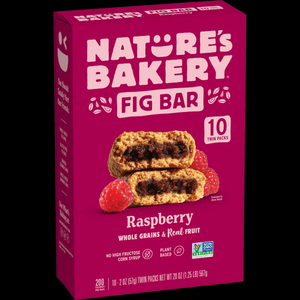 Nature's Bakery Raspberry Fig Bars 10 Twin Packs 2 oz Each Non-GMO Vegan Kosher Whole Grains Real Fruit Soft Baked Snack