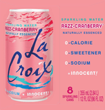 LaCroix Sparkling Water, Razz-Cranberry, 12 Fl Oz (pack of 8) 2 cases (16 cans)