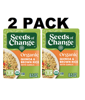 Seeds of Change Organic Quinoa & Brown Rice with Garlic 8.5 Ounces (Pack of 2)