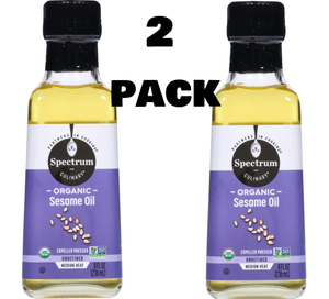 2 Pack Spectrum Naturals Organic Unrefined Sesame Oil, 8 fl oz (2 Pack)