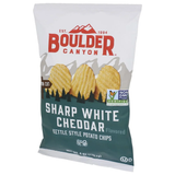 12 Pack Boulder Canyon Sharp White Cheddar Kettle Chips, 6 Ounce -- 12 per case.