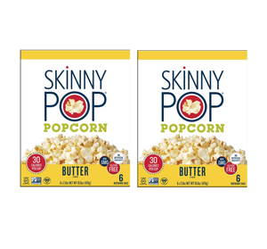 SkinnyPop Gluten-Free Butter Microwave Popcorn Snack Multipack, 2.8 oz (6 Count) 2 pack 16 bags total