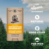 Dr. Squatch Summer Citrus Natural Deodorant Aluminum Free Deodorant for Men, 2.65 Oz