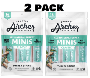 2 Pack Country Archer Classic Turkey Mini Sticks 0.5oz 16 Count Bag each 32 total sticks