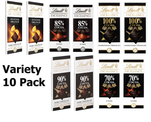 10 Pack (2 each)Various Pack Lindt Excellence Cocoa Bar