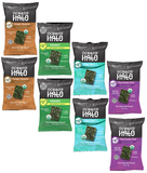 Ocean's Halo Variety Pack - Wasabi, Sea Salt, Ginger Sesame & Thai Sweet Chili Organic Trayless Seaweed Snack 8 Pack Vegan Gluten-Free 0.14 oz Nori Sheets USDA Certified Organic Non-GMO Shelf-Stable
