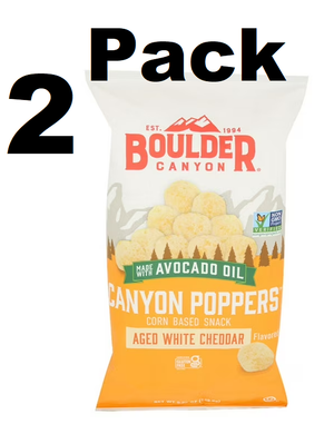 2 Pack Boulder Canyon Poppers White Cheddar Cayenne -- 2 pack